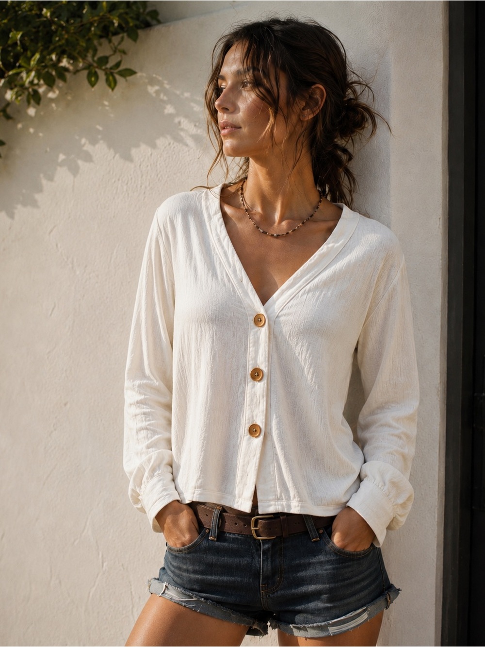 BP Cream linen blend cardigan size xxs